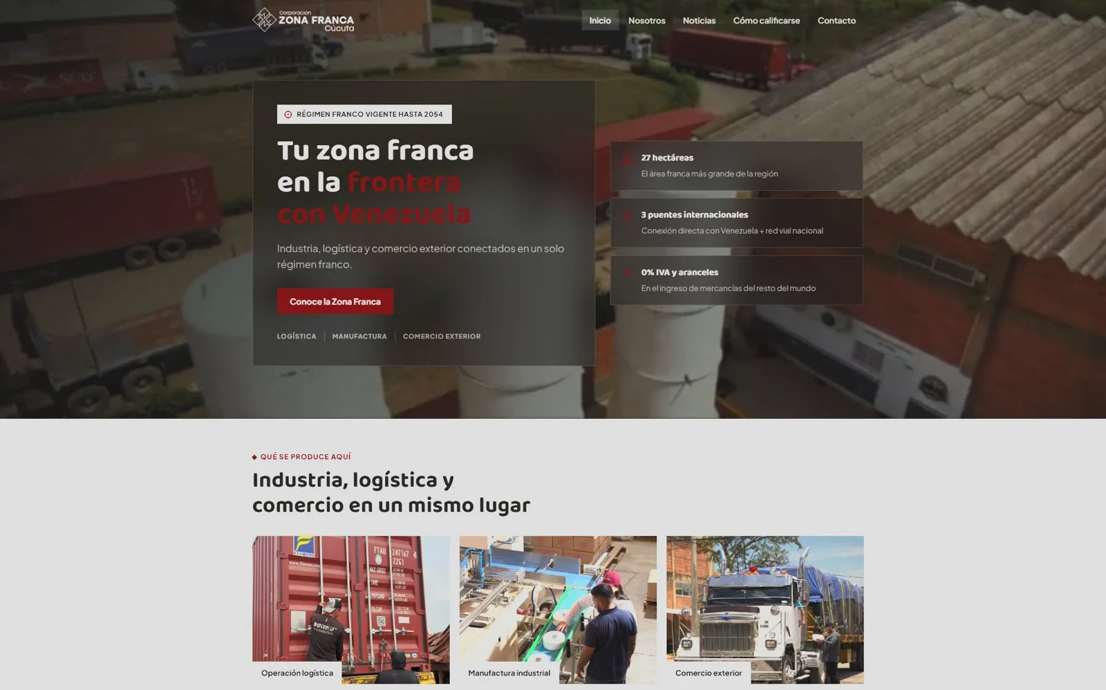 Sitio web de la Zona Franca de Cúcuta